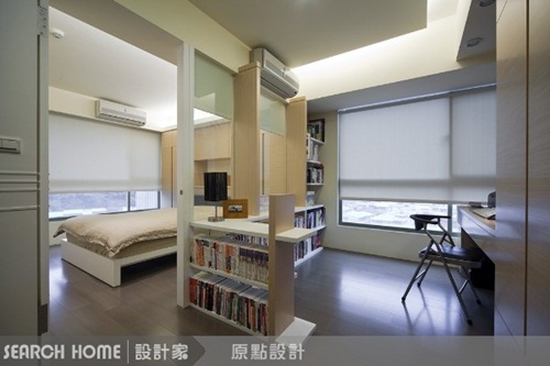 客廳與書房之間的隔間和走道上實牆全部改用玻璃牆代替