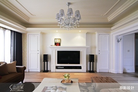 電視牆、壁爐造型、壁紙