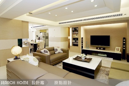 電視牆、壁爐造型、壁紙