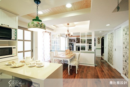 鄉村風、壁爐電視櫃、線板、格柵式天花板