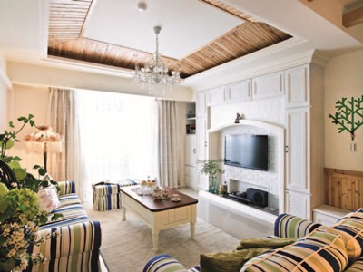 想要做到正統的鄉村風空間,那麼天花板的設計就不可不