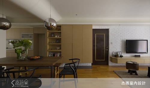 老屋、玄關、中國風、文化石、原木