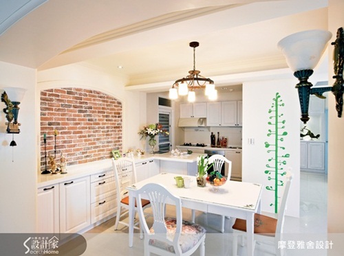 鄉村風、壁爐、壁紙、鄉村風門片、文化石、小碎花