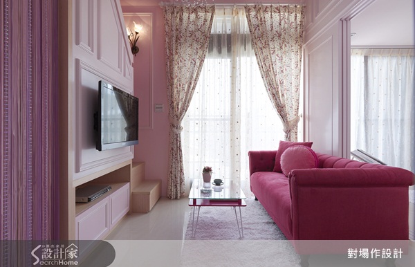 粉紅窩只要選擇不同層次的深淺粉紅,藉由空間線板、天