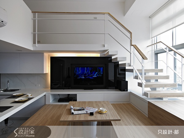 小坪數、挑高、夾層、玄關、吧台