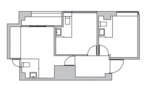 狹長老屋坪數相當小,本來隔為3間套房作為出租用,決