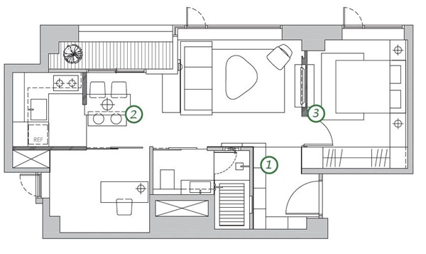 狹長老屋坪數相當小，本來隔為3間套房作為出租用，決