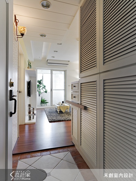鄉村風、小坪數、玄關、馬賽克磚