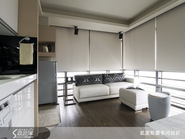 小坪數、玻璃屋、簡易廚房、落地窗