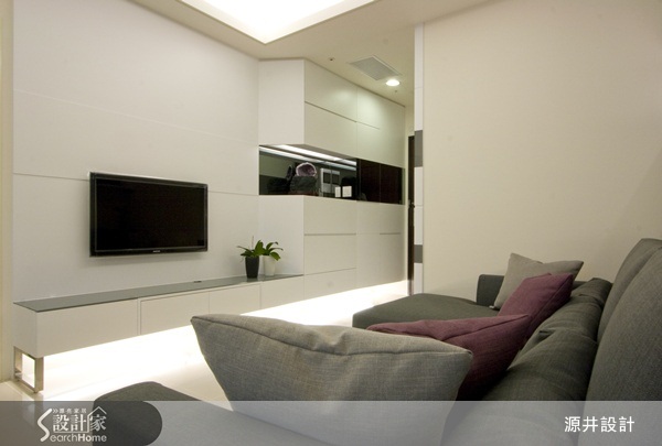 收納櫃、清水模、電視牆