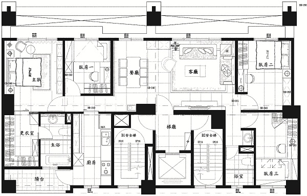 屋主的期望：希望在現代的空間中，能夠注入新古典的設計語彙。
