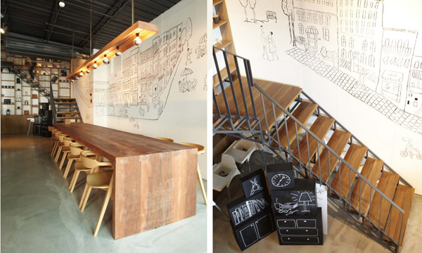 在薄多義餐廳裡，每一塊木頭都是平等但獨一無二的。設