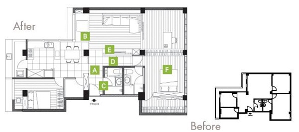 本案是間30年的華廈，原始格局因切割得過於零碎，不僅