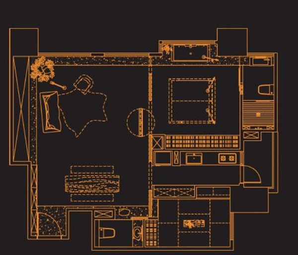 TID、無隔間設計、臥房、浴缸、和室