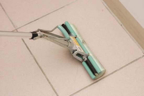 擦拭過的拖把一定要以流動的水來沖洗,有了水流的力量