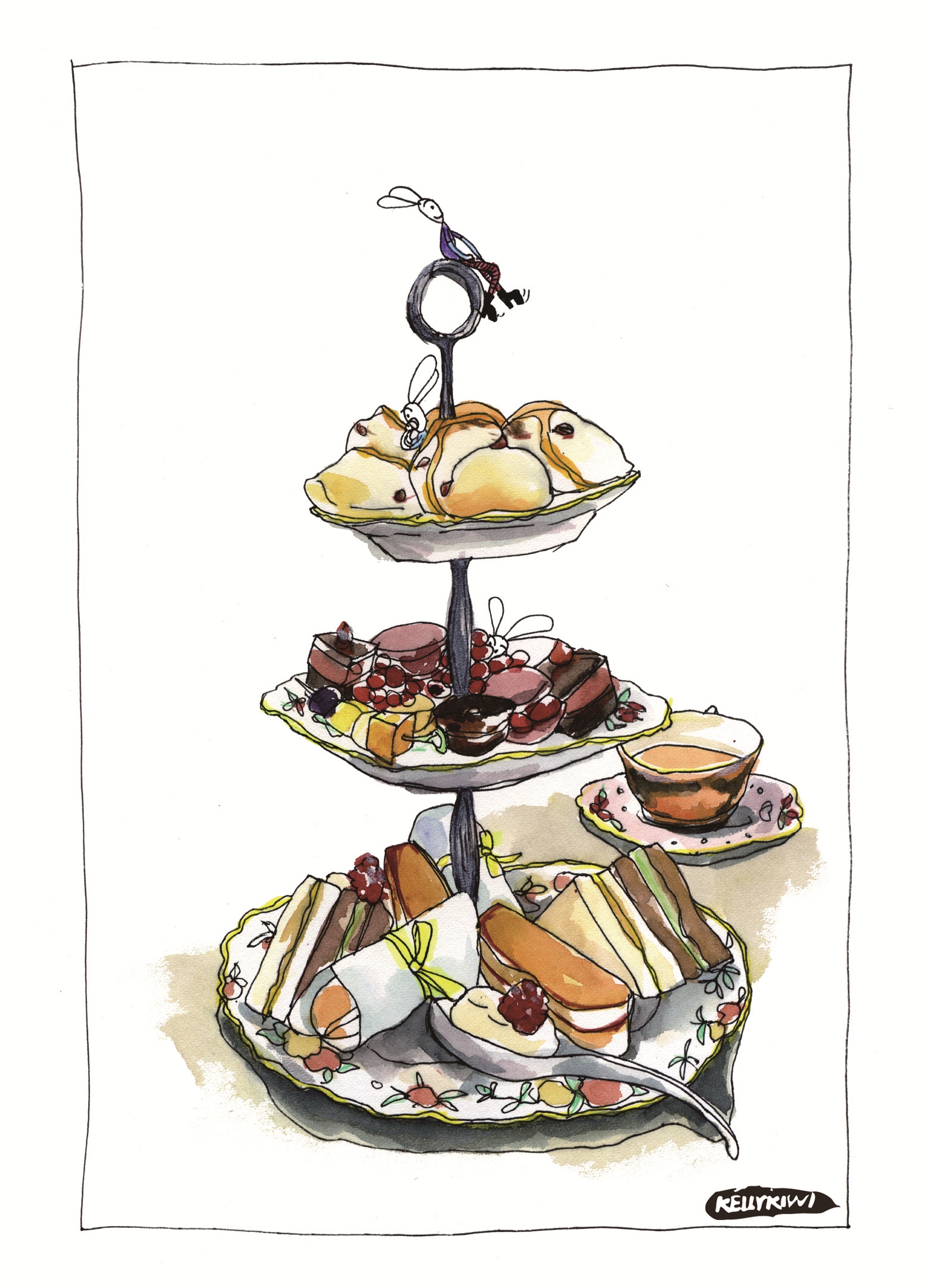 旅英知名插畫家許愷玲，別名愷莉奇異果Kellykiwi，在2