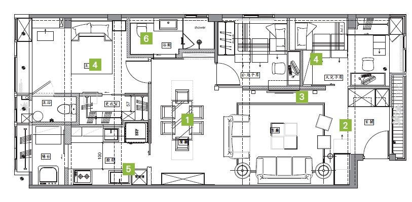 對於新居的期待，男主人徧愛大理石材，女主人希望強調