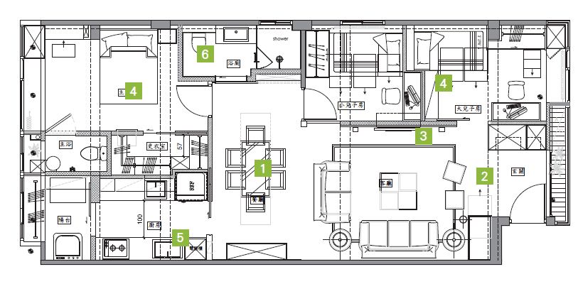 對於新居的期待，男主人徧愛大理石材，女主人希望強調