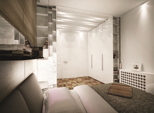 這個位於烏克蘭聶伯城的現代小公寓,空間格局包含幾個