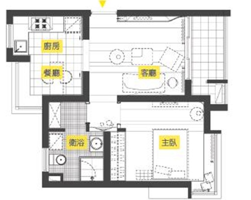 Le C o r b u s i e r在他的設計裡用undulating line