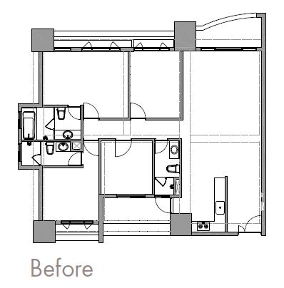禾築設計除了利用櫃體局部隔間滿足女屋主的收納需求，