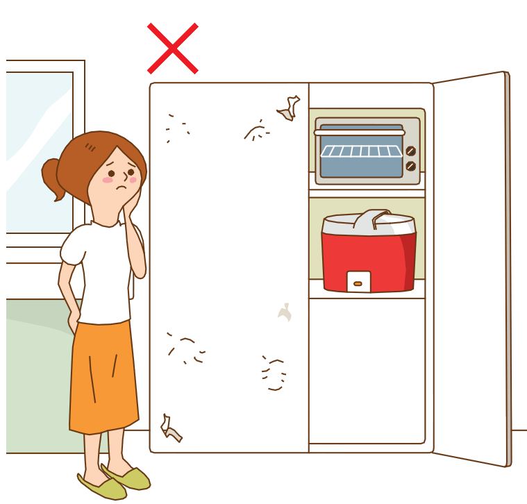 家裡的廚櫃特別訂製可以放置電鍋、烤箱、微波爐等電器