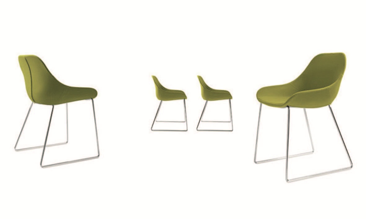 椅身以壓克力塑造成型，質輕好清理，一體成型椅背和椅