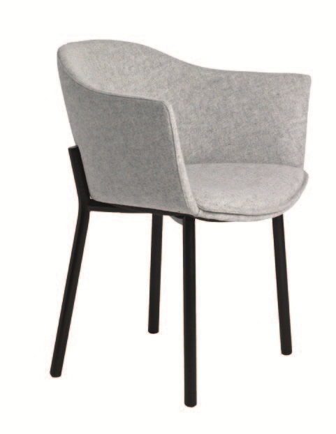 椅身以壓克力塑造成型，質輕好清理，一體成型椅背和椅