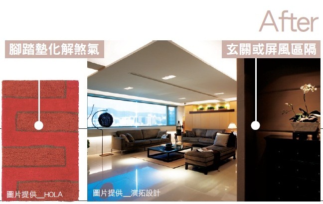 開門即見電梯，在風水上來說就有如路沖，若正對著向下