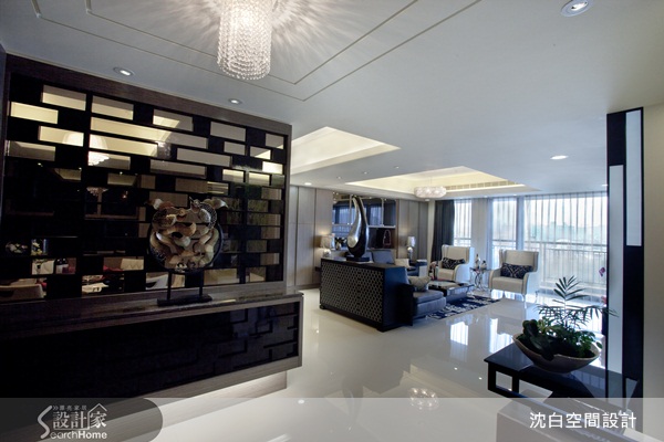 用深淺對比、線條延伸，沈白空間規劃透過建材質感、簡