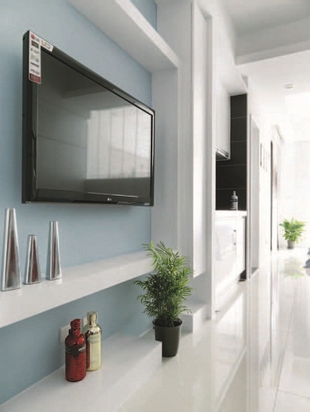 全新的電樓套梯大樓套房,坪數有限, 且格局頗為狹長