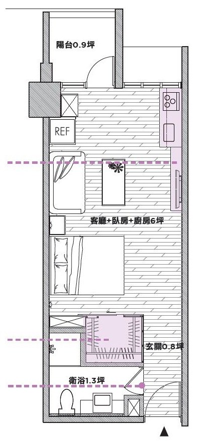 屋主為30歲左右女性，第一次可以自己決定家的樣貌和擺