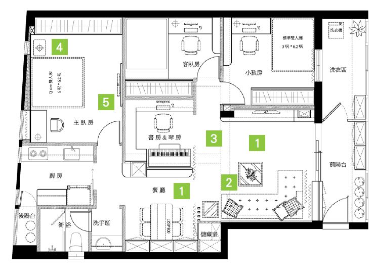 這本是間老屋，原格局動線分配不良，連帶採光也不佳，