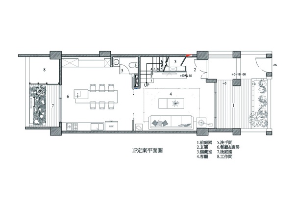 這是一間位於淡水三層樓的獨棟別墅，一樓部分規劃為公