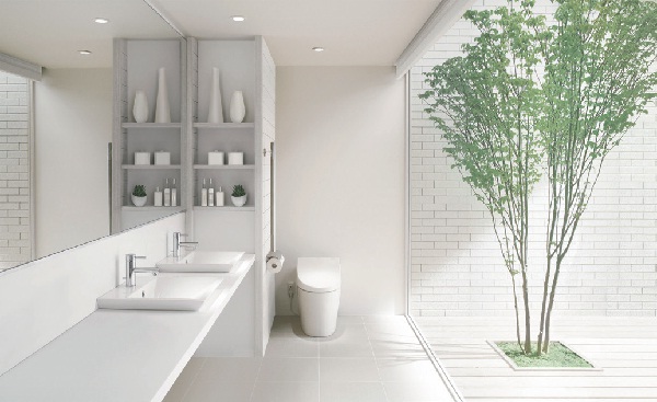 新式頂級智慧型全自動馬桶極簡的外型設計，與舒適機能