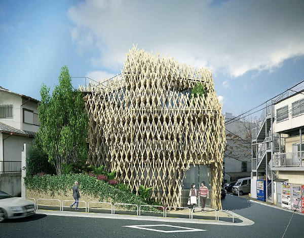 日本知名建築師隈研吾利用日本傳統木建築的節點方式設