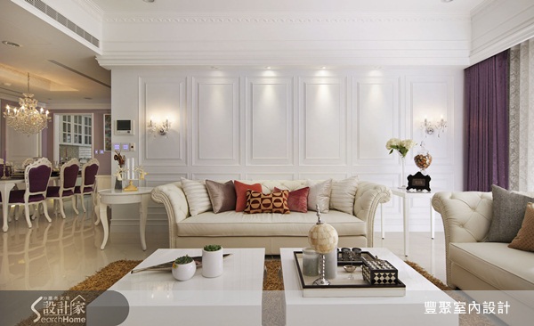本案屋主喜歡華麗風格，設計師則以白色系做為主色調，