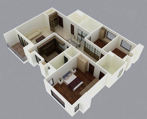 家中成員只有三人，卻擁有開放而寬敞的室內空間，捨棄