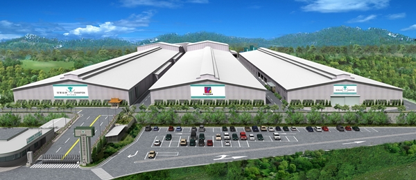 冠軍建材苗栗造橋廠第一廠房，通過經濟部工業局綠色工