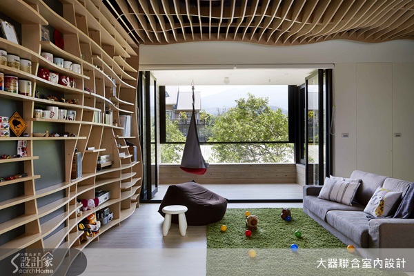 簡潔俐落的線條創造出個性的現代風,圓弧型的線條讓空