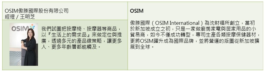 為了喚醒消費者對健康器材的認識，OSIM要打開在台灣的