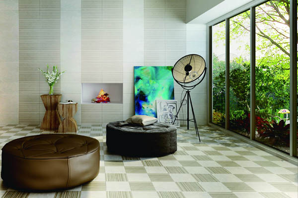 過去磁磚給人的印象大多只用於廚房、衛浴等空間，但漫