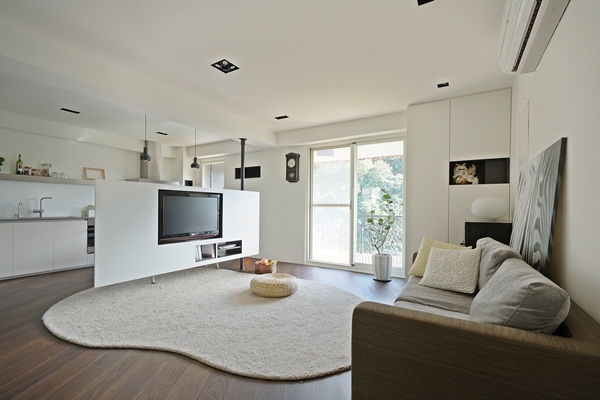 源自飯店設計的概念，沒有隔間的家的設計理念，大約自