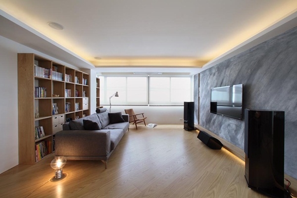 源自飯店設計的概念，沒有隔間的家的設計理念，大約自