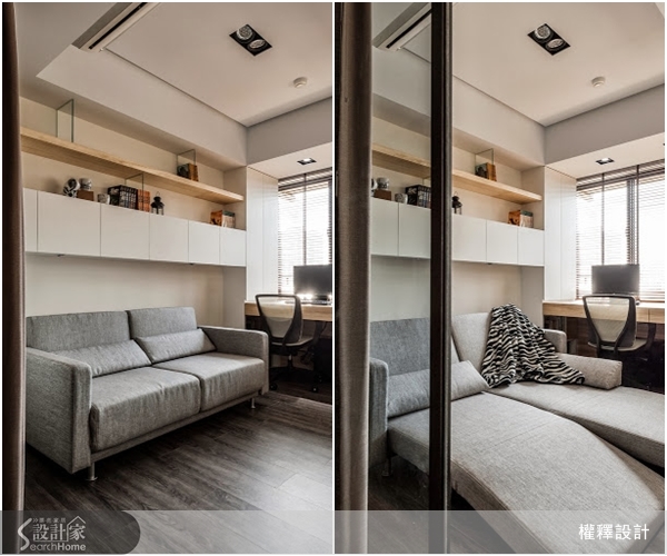 開放式客餐區設計與用餐空間整面的木質牆,一再突顯「