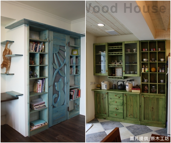 原木工坊擅長運用自然質樸的松木實木、鐵件、水泥粉光