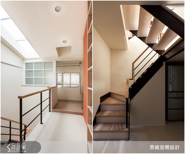 屋子是一棟舊型的長條型透天別墅，設計師讓格局重整，