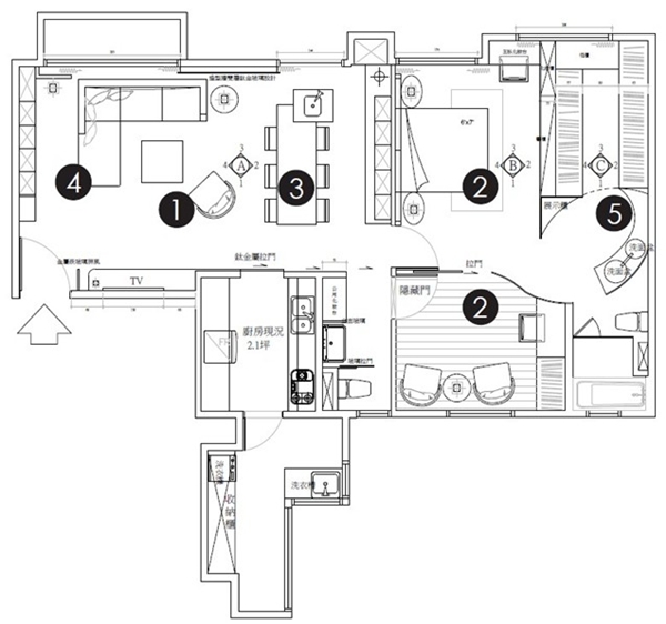 這是新婚小倆口的家，負責規劃的天風設計從整體角度構