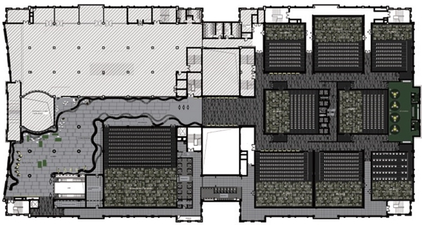 光與影是電影拍攝不可缺少的元素，當然在影城的設計中