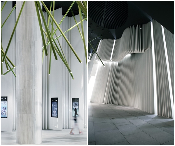 光與影是電影拍攝不可缺少的元素，當然在影城的設計中